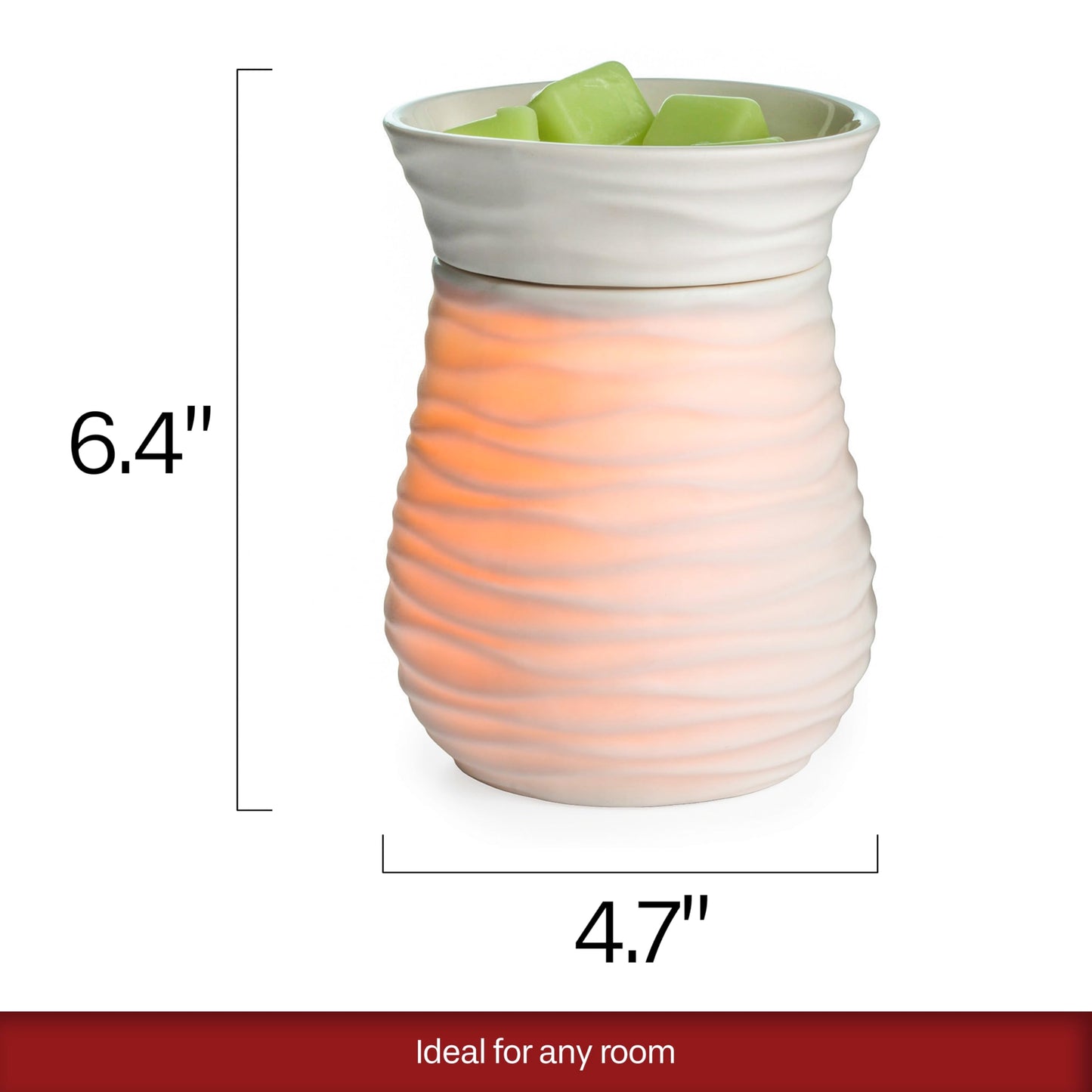 Candle Warmers ETC. Illumination Fragrance Warmer- Light-Up Warmer for Warming Scented Candle Wax Melts and Tarts or to Freshen Room, White Harmony
