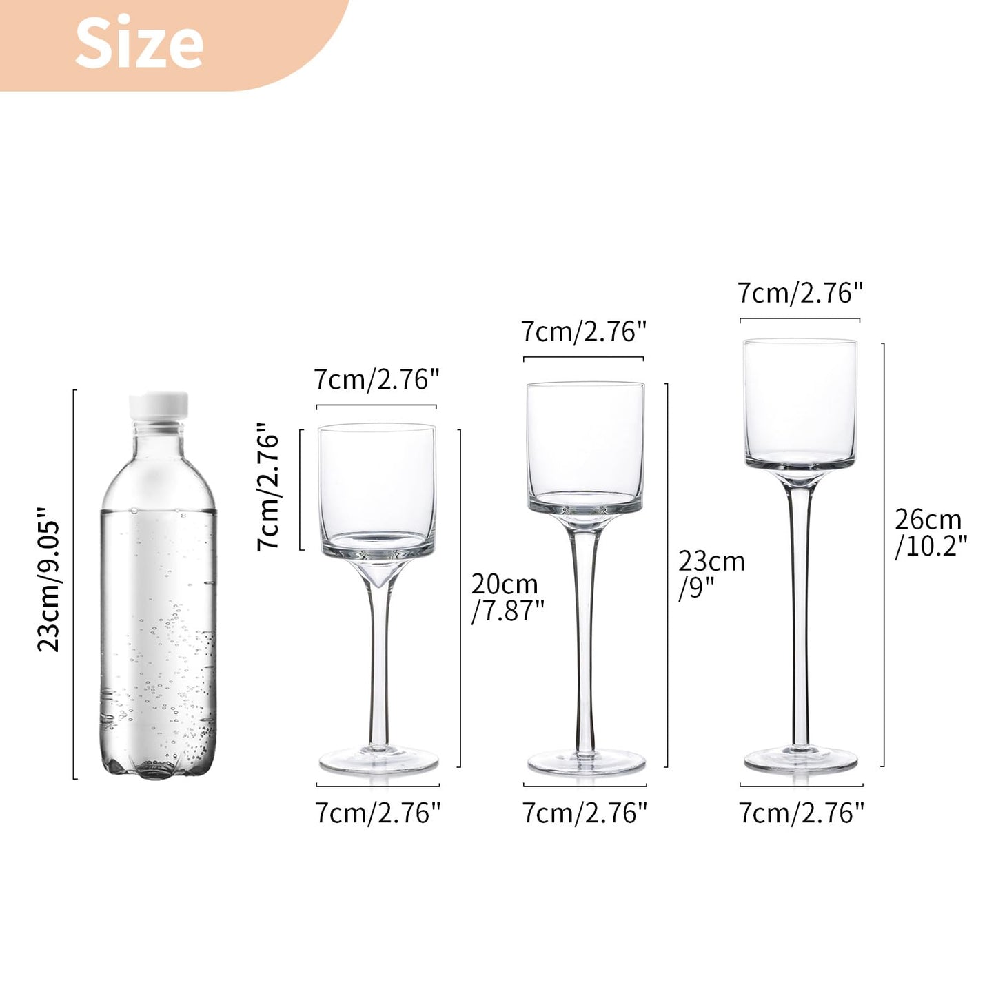 Nuptio 1 Set Tealight Candle Holder Tall Glass Candle Holder for Floating Candles, Glass Candle Holders for Pillar Candles, Tall Candle Holders for Table Centerpiece Home Party Wedding Table Decor
