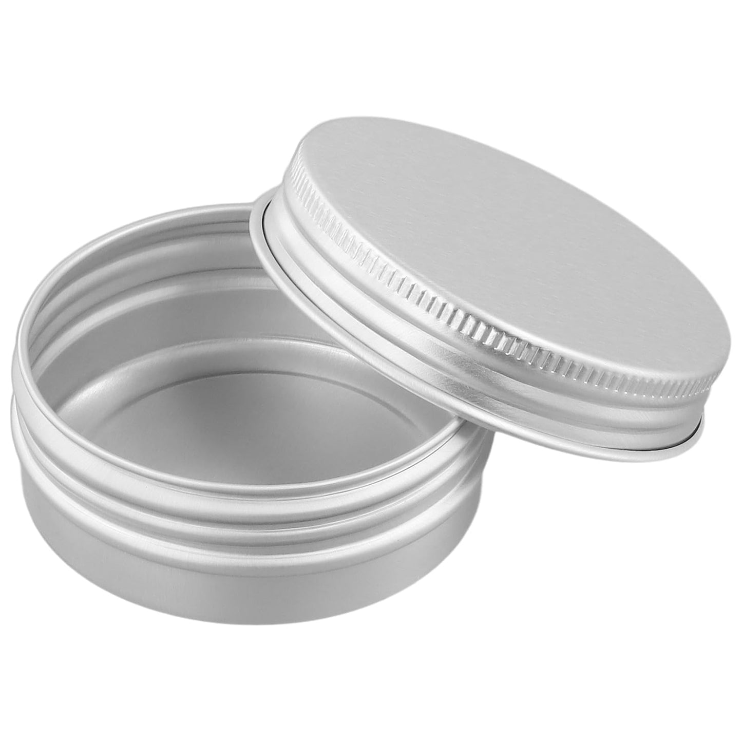 NINGWAAN 80 PCS 2 oz Aluminum Tin Jars, 60ml Metal Round Empty Tin Cans Containers with Screw Lids for Salve, Cream, Candle, Silver