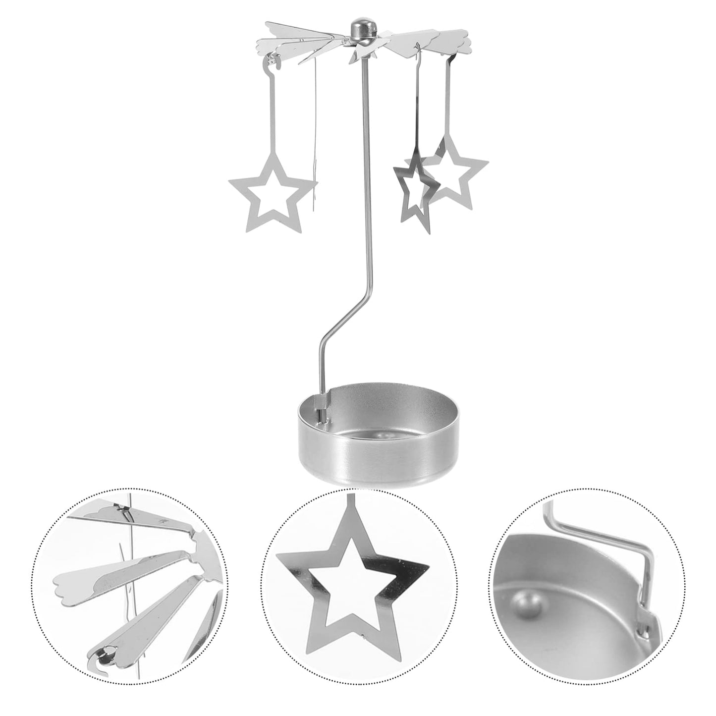Beaupretty Romantic Rotating Candlestick Holder Elegant Star Design for Party Table Decoration for Home Decor and Special Occasions