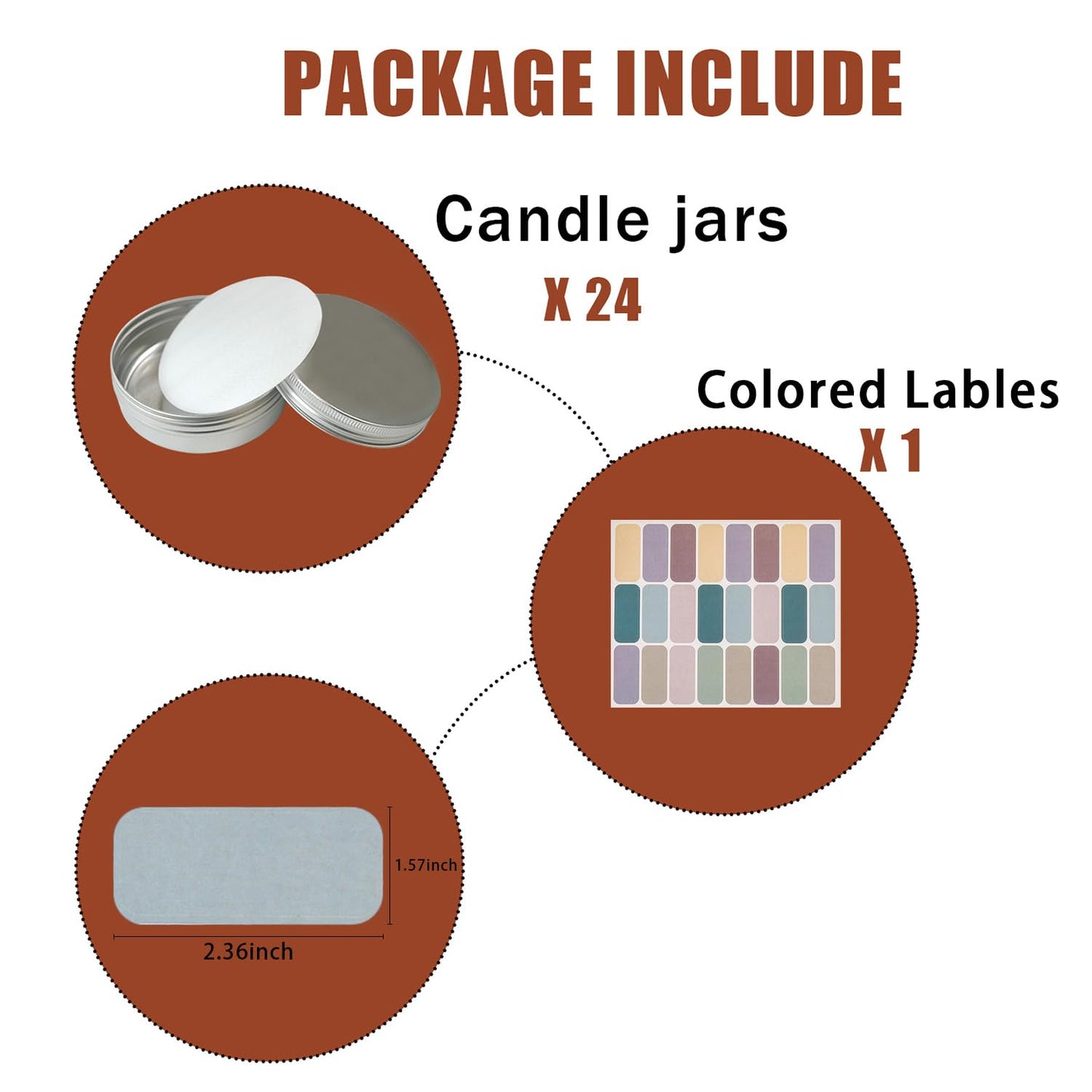 LIYAR 4 oz Tins with Lids, 24 Pack 4oz Tins Wide Mouth Aluminum Tin Cans, Durable Salve Containers Round Metal Tin with Lid and Labels for Spices, Candles or Salve(Silver)