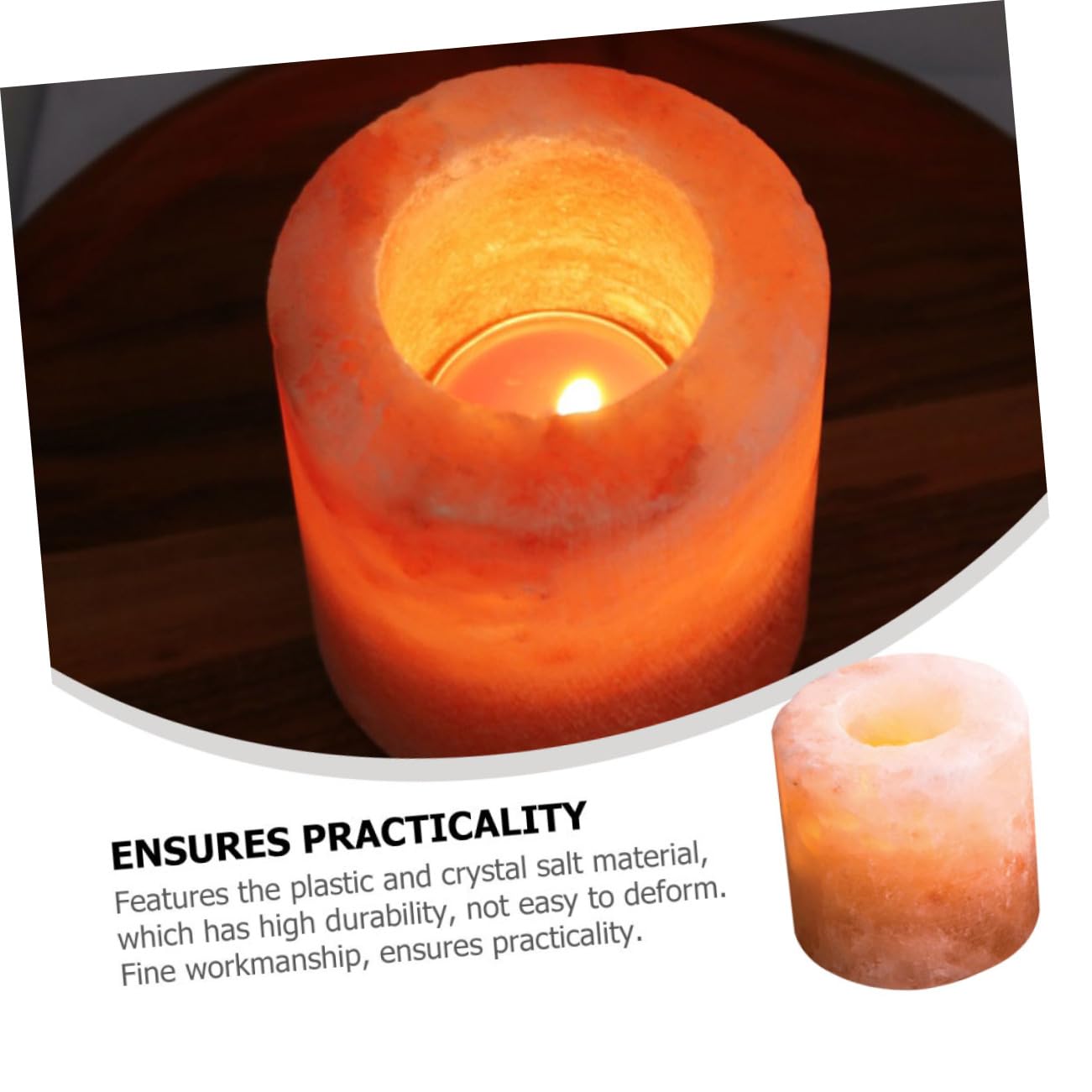 Amosfun Himalayan Salt Candle Holder Decorative Tealight Stand for Table Yoga Meditation and Home Decor Cozy Atmosphere for Events and Relaxation