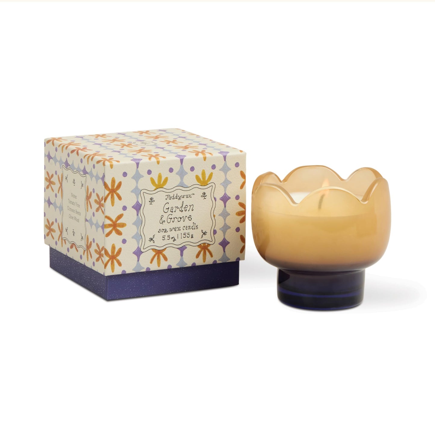 Paddywax Tulip Candle Collection Scented Soy Wax in Milky Glass Vessel, Home Décor Candle for Living Room, Bedroom & Office, Reusable Holder, 5.5 oz, Garden & Grove