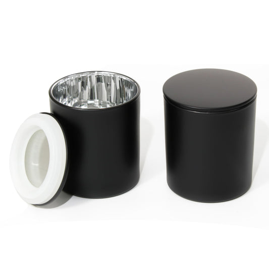 Bulk Candle Jars for Candle Making, Luxury Container with Electroplated Interior, 12PCS Vessel with Metal Lids Empty Jars - Silver Inner