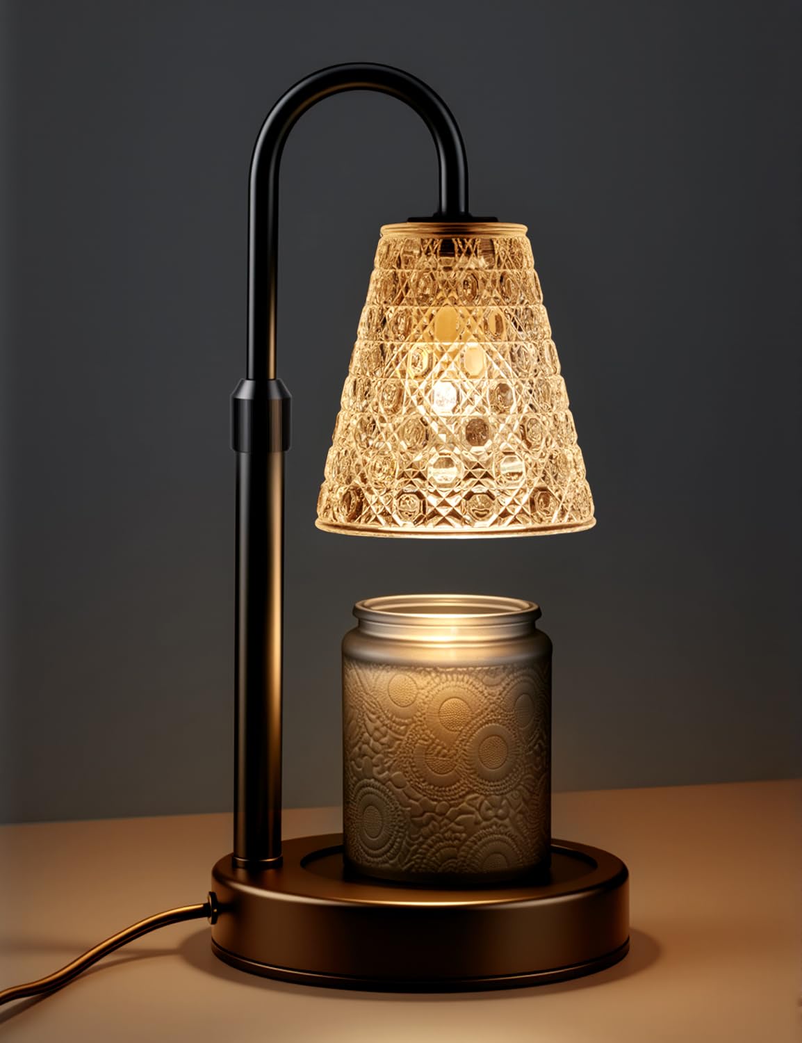 Candle Warmer Lamp with Timer Dimmable, Birthday Gifts for Women Mom, House Warming Gifts New Home Decor, Wax Melt Warmer for Jar Candles with 2 Bulbs, Black