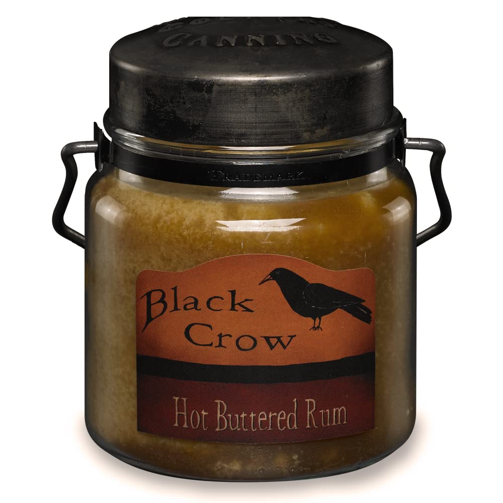 McCall’s Candles | Hot Buttered Rum | 16 oz Scented Candle | USA-Poured | Vintage Rustic Jar with Carrying Handle | Warm Buttery Spiced Fragrance