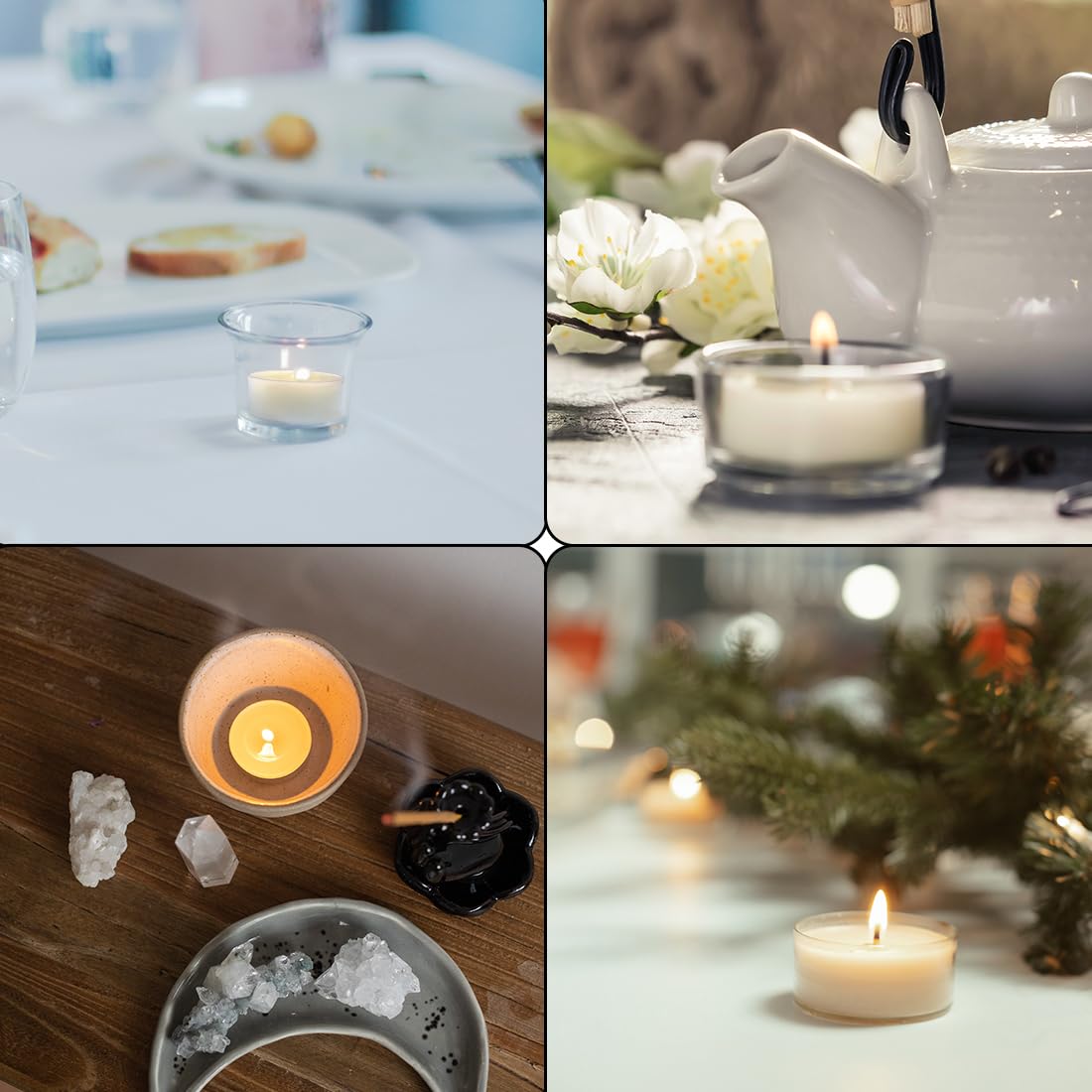 16PCS Pure White Beeswax Tealight Candles, Natural Scent, Clear Cup