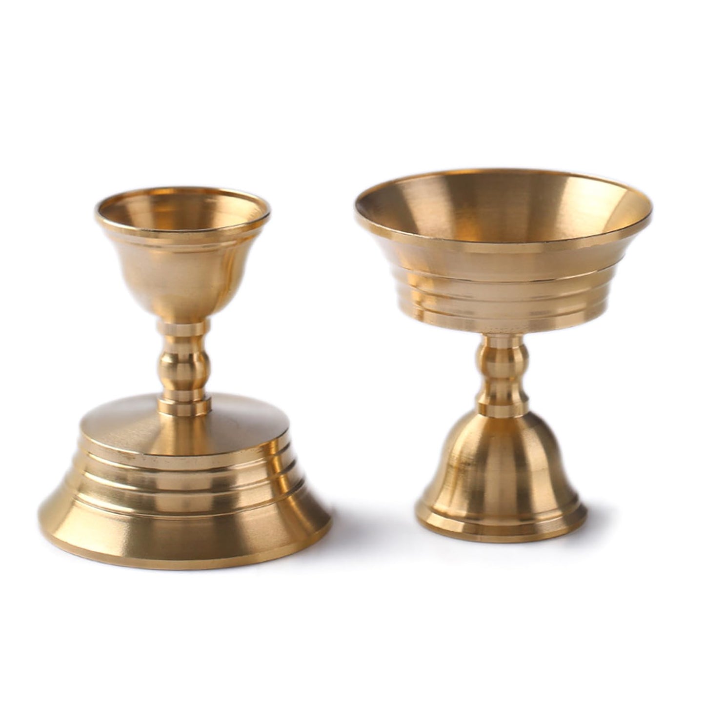 Brass Candlestick for Buddhist Temples Butter Lamp Holder Golden Tealight Candle Stand for Altars Decors Candleholder Brass Candle Base