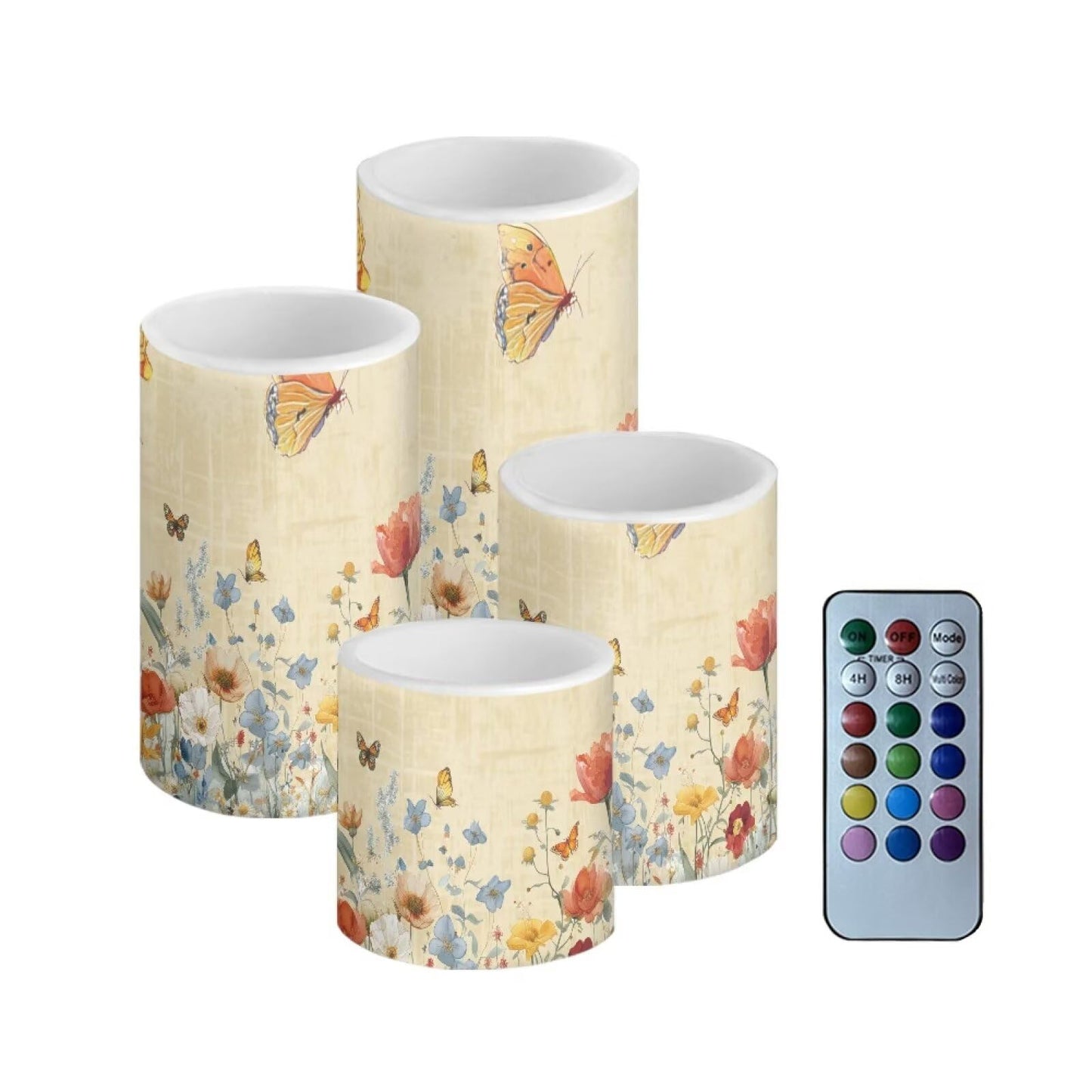 Cozeyat Vine Hummingbird LED Candles Set of 4 Battery Powered Flameless with Remote Control Timer Color Changing for Indoor Outdoor Home Wedding Table Beach