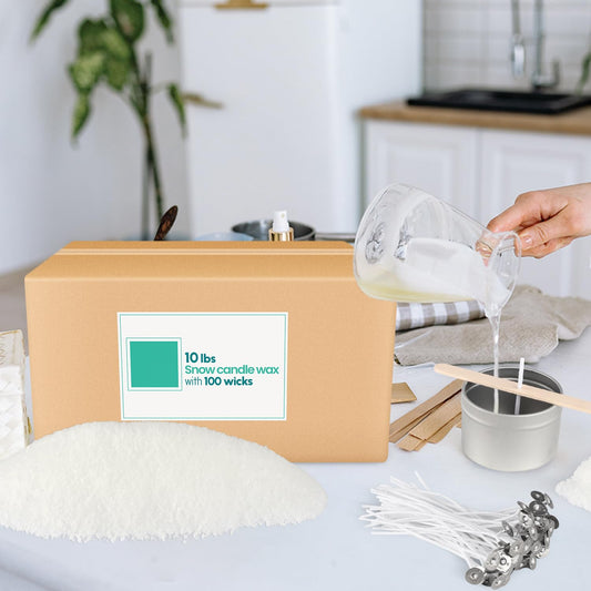 CLTNIKET 10LB Natural Pearled Candle Making Kit with 100 Cotton Wicks, Reusable and Refillable Pearled Candles for DIY Sand Candle Making