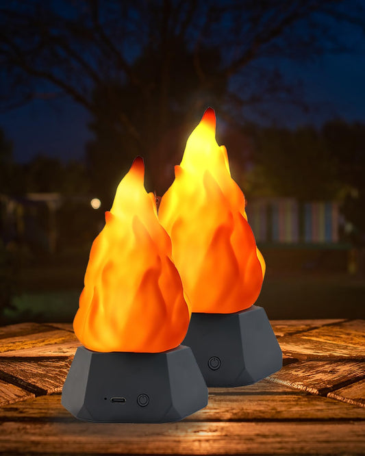 ARTISTMART Fake Fire Lamp, LED Rechargeable Travel Night Light with Flickering Cozy Lighting,3-Mode Flame Fireplace Candles for Apartment Patio Decor Outdoor Camping Decorations-4 Pack…