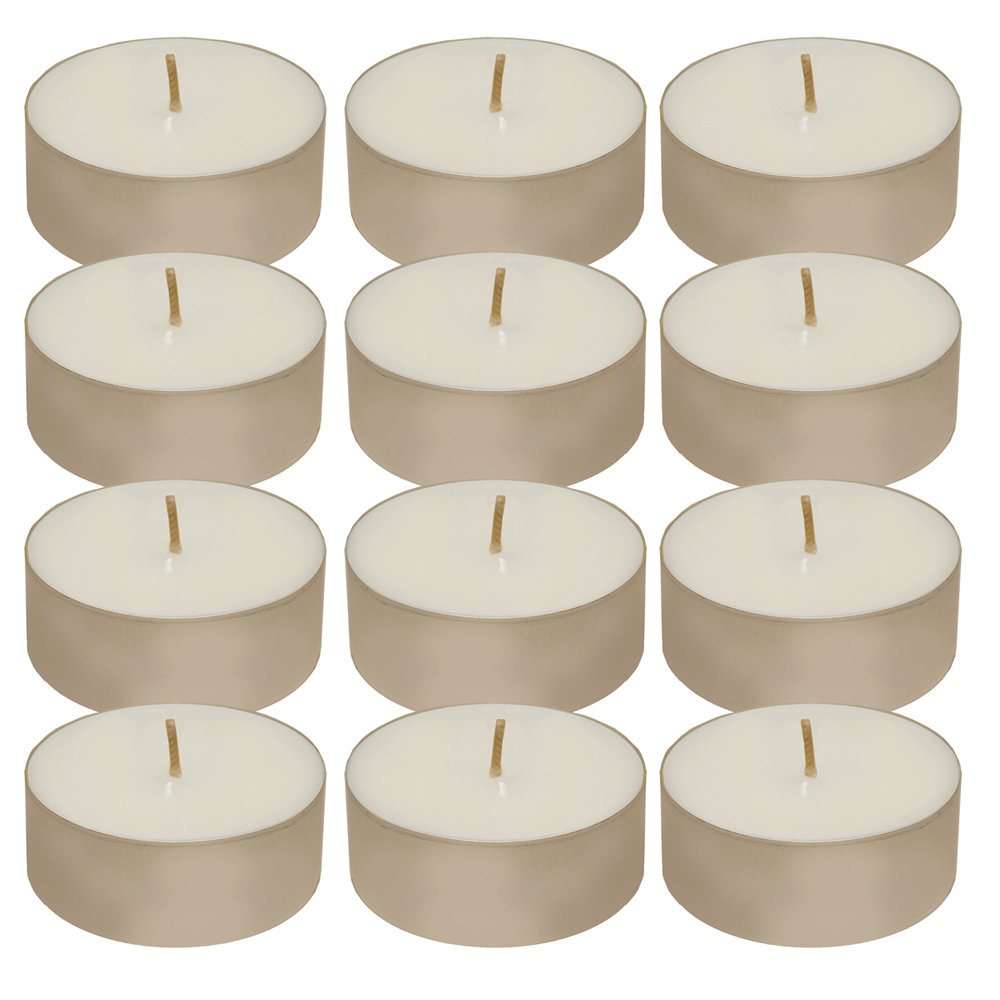 LumaBase Extra Large Tea Light Candles - Set of 12