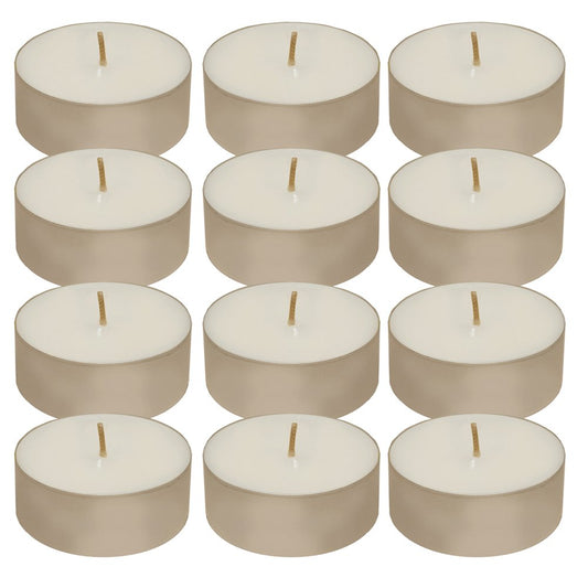 LumaBase Extra Large Tea Light Candles - Set of 12