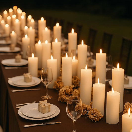 Veiuwa 36 Pack White Pillar Candles Bulk Set, 2x3 2x6 2x8 Inch - 12 Each Size, Dripless Smokeless Clean Burning for Wedding Centerpieces, Home Decor, Church, Romantic Ambiance！