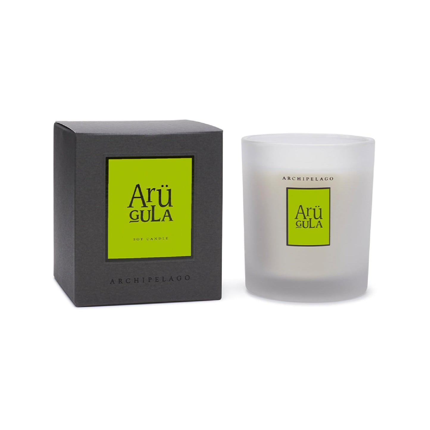 Archipelago Botanicals Hand-Poured Soy Wax Blend Scented Candle with Fragrance Oils, Lead-Free Cotton Wicks, Glass Candle Jar with Gift Box, Burns Approx. 60 Hours, Arugula, 10 Oz.