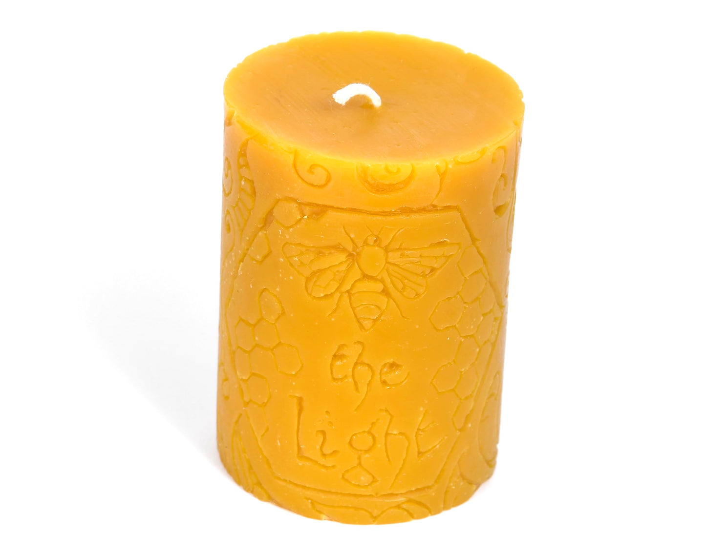 BeeTheLight Beeswax Pillar Candle - 100% Pure Bees Wax - Choose Your Size and Color - Up to 54 Hour Burn Time Fits 3x4 Holder - Approx. 2.6"x3.4" - Unscented - Natural Light Honey Scent