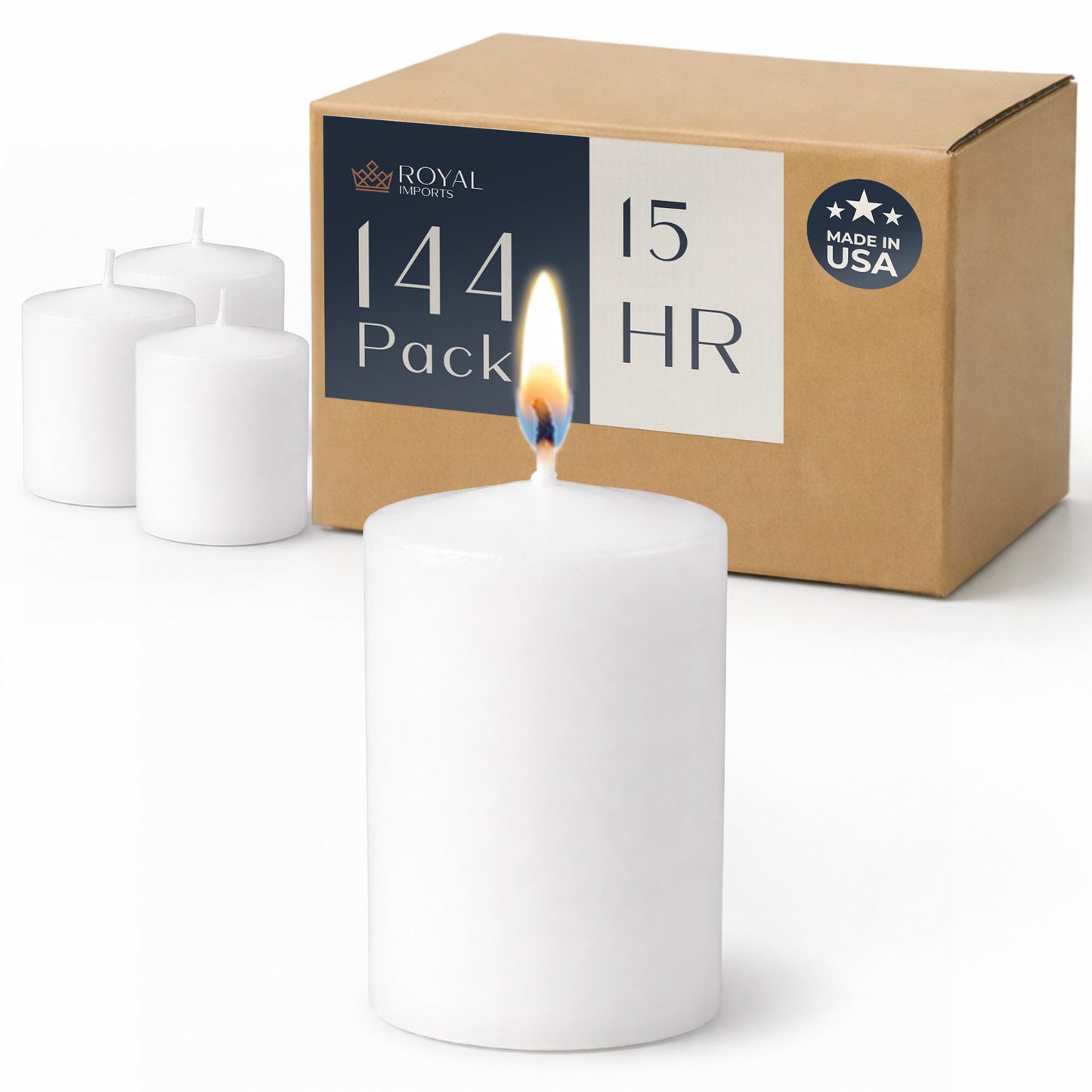 Royal Imports White Votive Candles Unscented Candles for Wedding Centerpieces Pack of 144 Dripless Wax for Parties, Aromatherapy, Devotional, Home Décor, Spas & Holiday Gifts