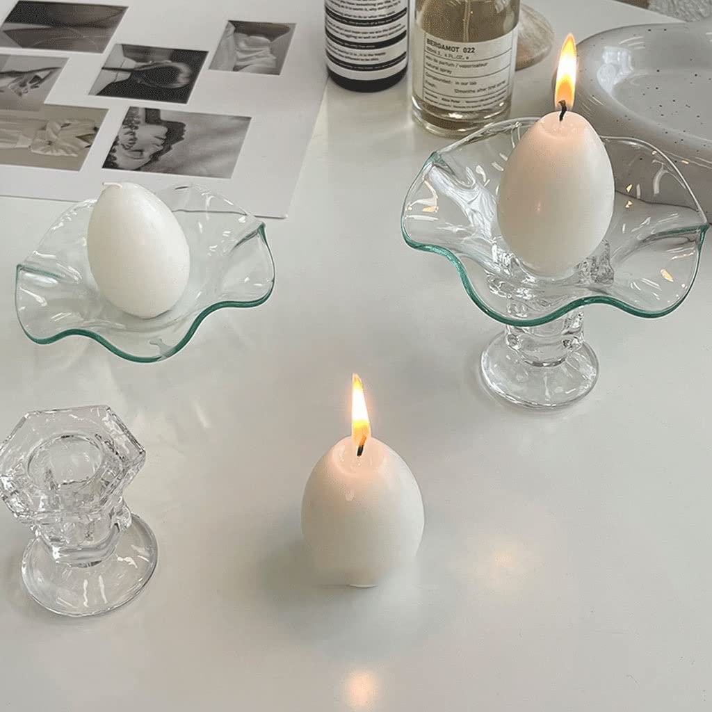 UNNS Candlestick Holder Curved Pillar Glass Candle Holder Dining Table Center Candle Holder Suitable for Dinner Living Room Kitchen Dining Room Candle Holders (Color : A)