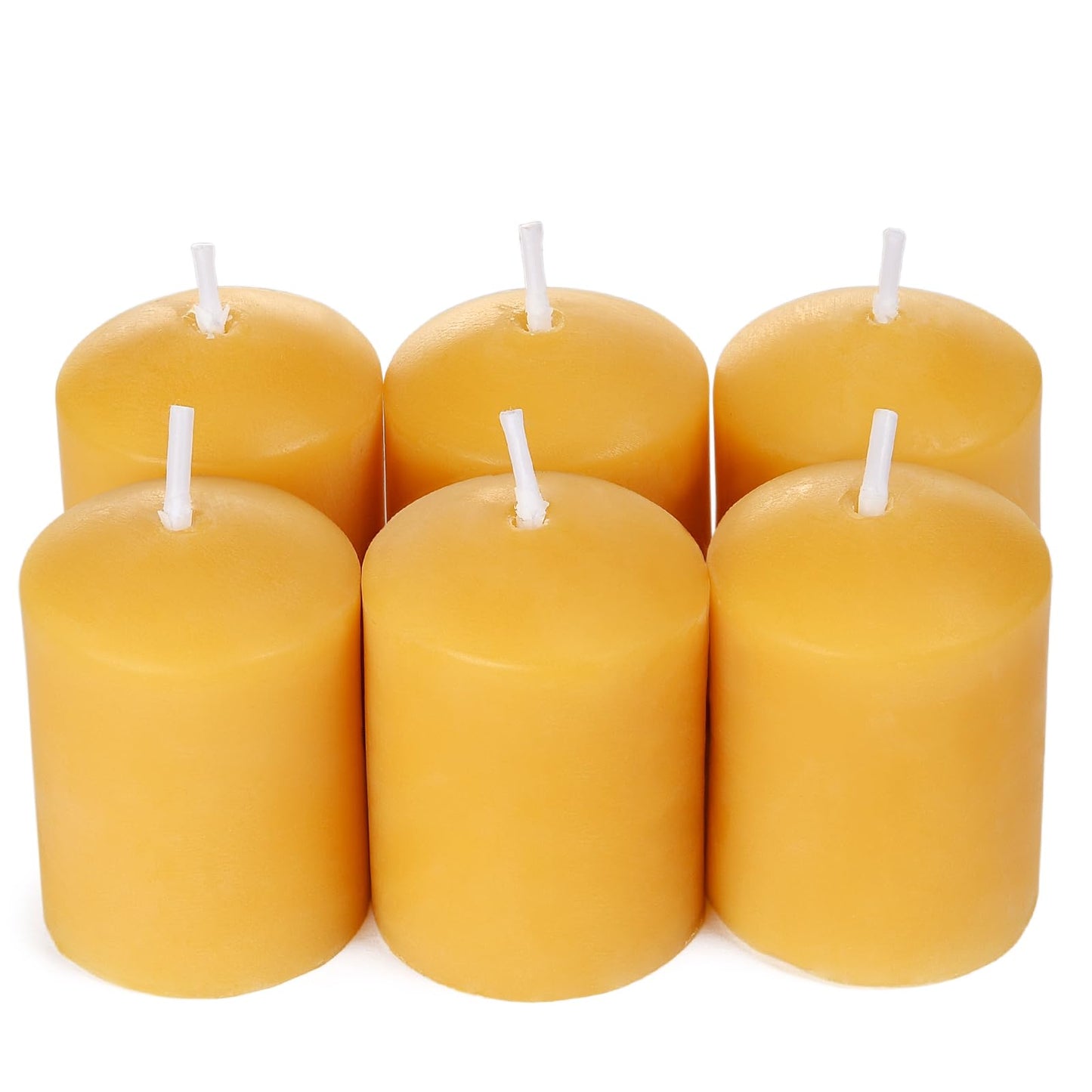 Beeswax Votive Candles-6 Pack Natural Small Votives Set for Home Room Decor Party Wedding Spa Gift