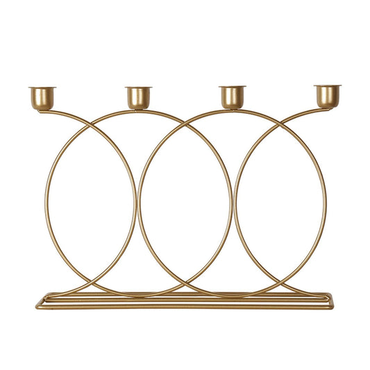 Candle Holderss Golden Taper Candle Holders Wrought Iron 4-Candles Fireplace Candelabra Candlestick Holder Centerpieces for Mantle Wedding Party Dinner Table Decoratin Decorative Candlestick