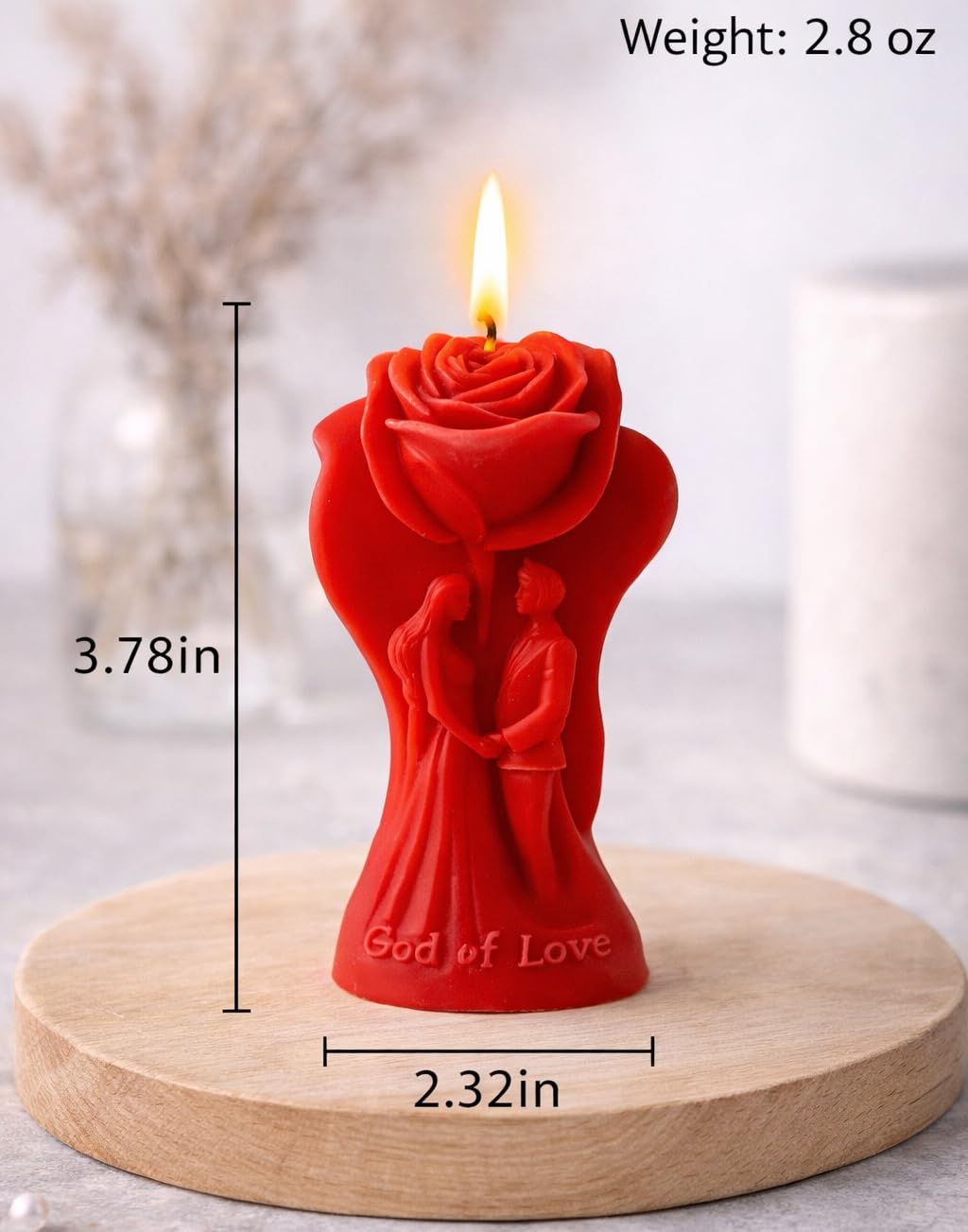 Valentine's Day Decorations 3D Scented Candle Gift for Wedding Engagement Party, Anniversary Candles Gifts for Girlfriend Wife Couples