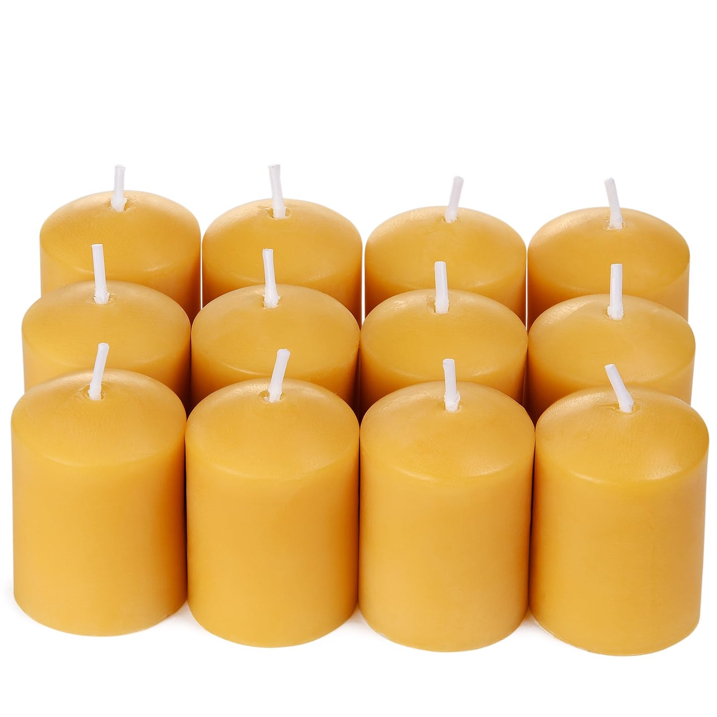 Beeswax Votive Candles-12 Pack Natural Small Votives Set for Home Room Decor Party Wedding Spa Gift