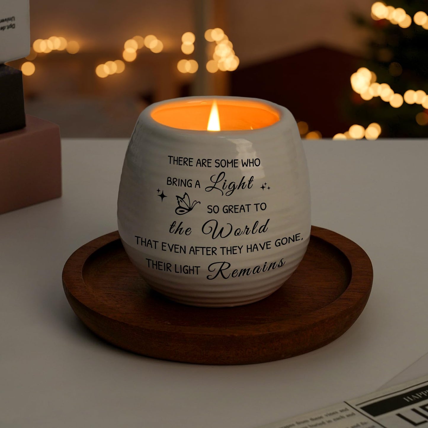 Sympathy Gift for Loss of Loved One,10 Oz Memory Candle for Loss of Loved One, Celebration of Life Decorations Memorial Gifts Bereavement Gift for Loss of Dad Mom,Sympathy Candles in Handmade Jar