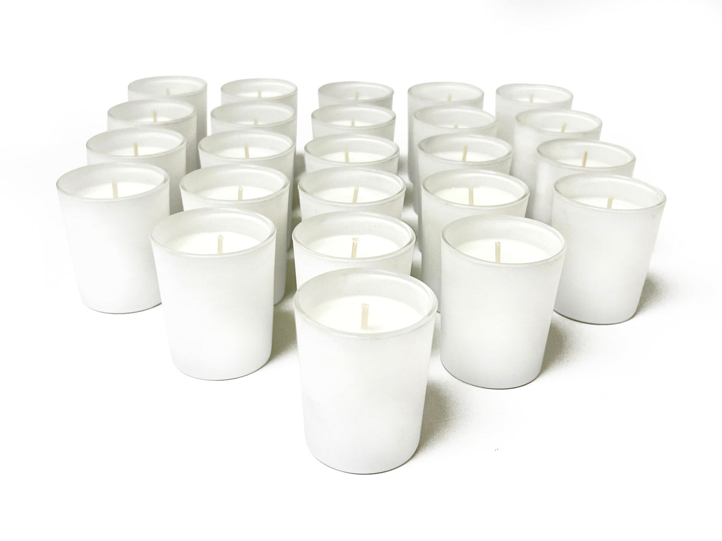 Simply Soson Votive Candles Bulk, 24 Filled White Votive Candle Holder, 10 Hours Burn time, Small Bulk Candles, Unscented Candle, Candle Votives for Wedding, Holiday