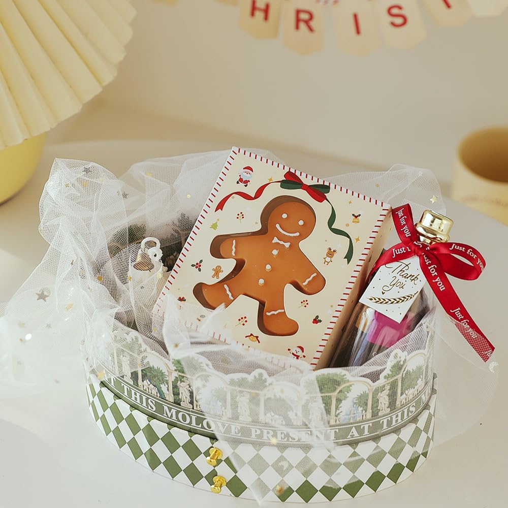 3 Pack Gingerbread Man Shaped Scented Candle, Aesthetic Aroma Soy Wax Christmas Decorative Candle, for Prefect for Christmas Eve Party Decoration and Gift
