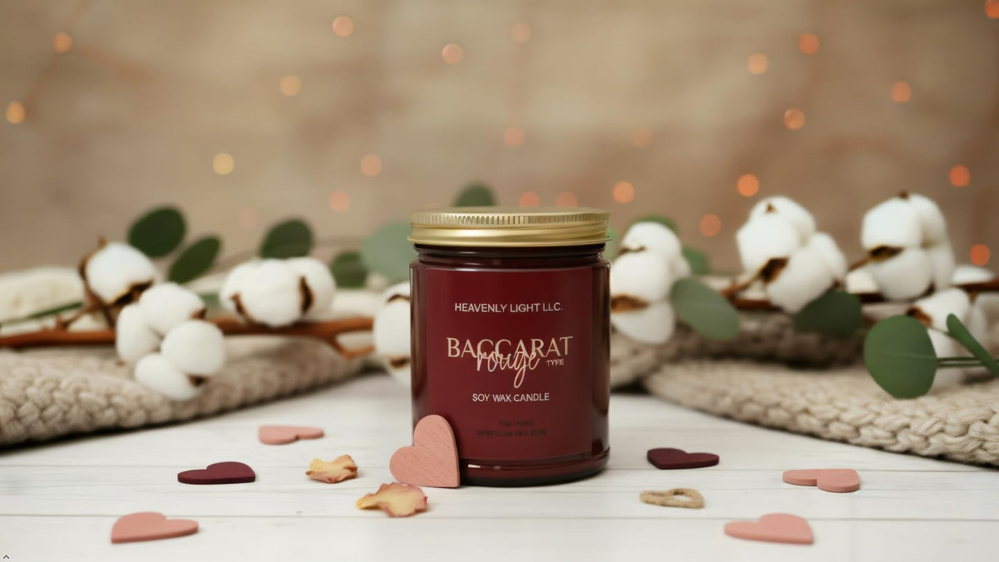 Baccarat Rouge Scented Candle - Luxury Gift for Him, Coconut Soy Wax Candle, Long Lasting 9 oz, Premium Home Fragrance