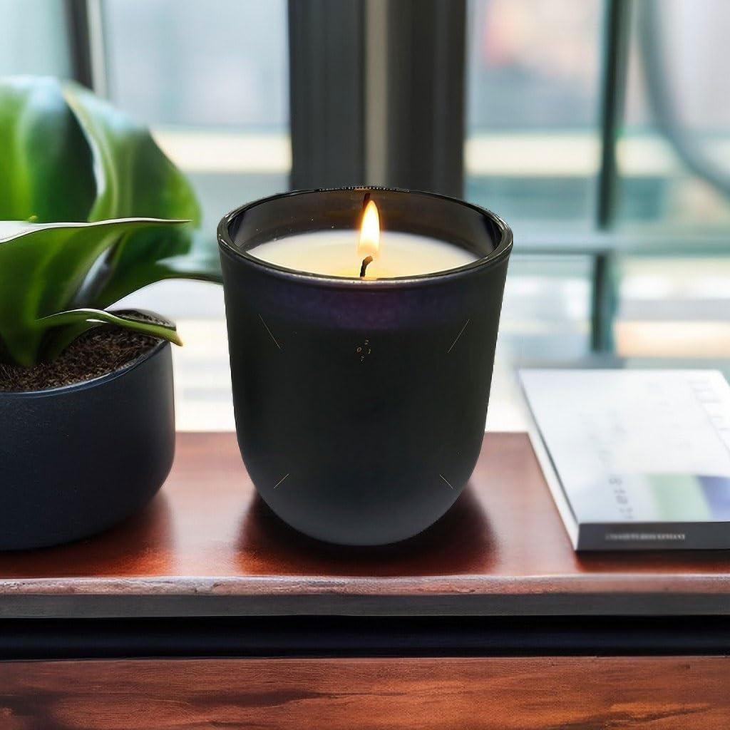 NEKCOCO Candlestick Holder Glass Cup Aromatherapy Candle U-Shaped Frosted Glass Cup Bedroom Essential Oil Aromatherapy Candle Candle Holders