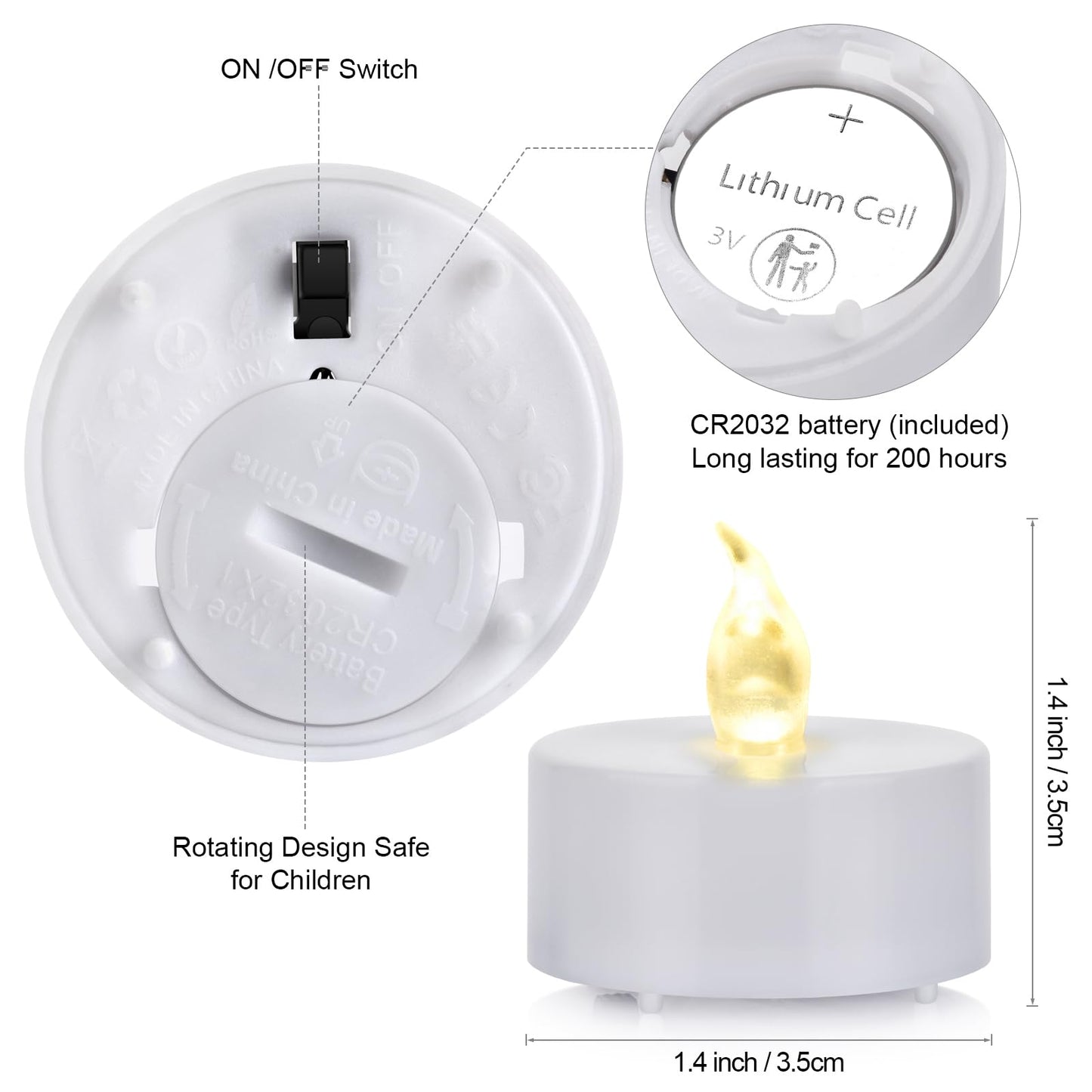 Tappovaly Battery Operated LED Tea Lights:24 Pack Flameless Votive Candles Lamp Realistic and Bright Flickering Long Lasting 200Hours for Wedding Holiday Party Home Decoration (Warm Yellow)