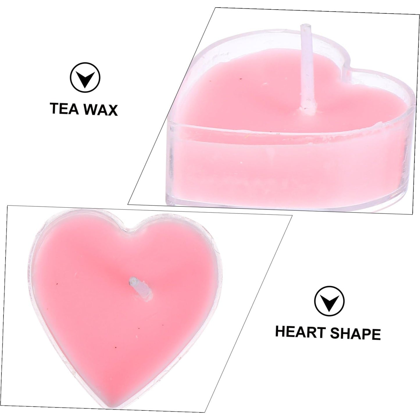 Baluue 9Pcs Heart Shape Scented Candles Romantic Proposal Tea Lights with Fresh Rose Eco Friendly Soft Glow for Wedding Home Decoration and Valentines Day Gift