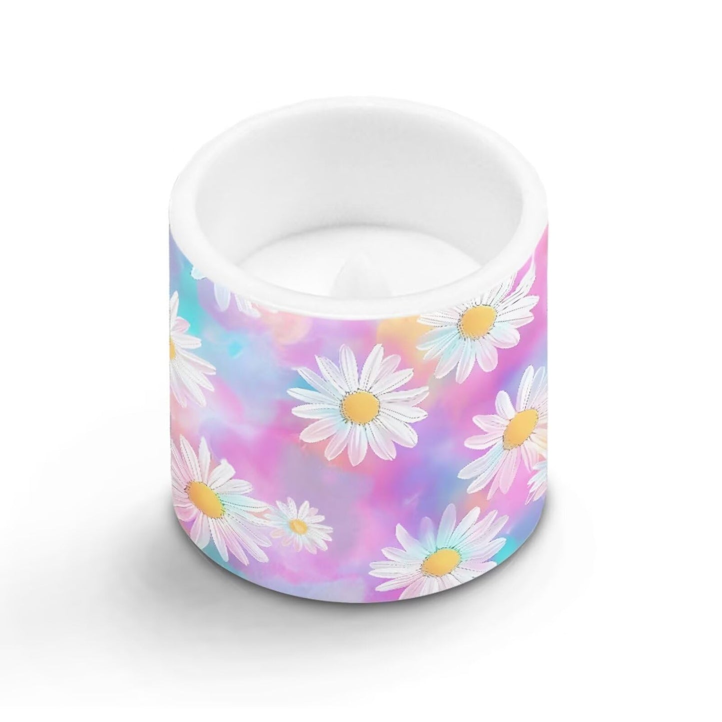 Cozeyat Pastel Floral LED Candles Set of 4 Battery Powered Flameless with Remote Timer Flickering Flame Waterproof for Home Table Garden Use