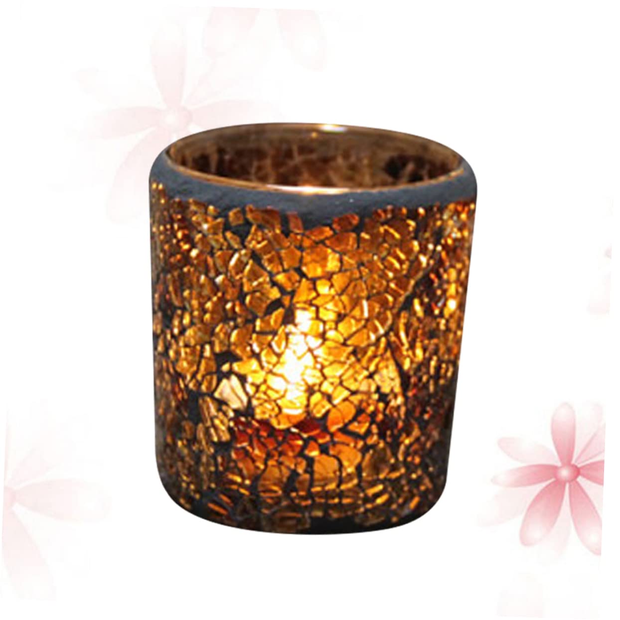 OSALADI European Style Glass Candlestick Set of 2 Stylish Candle Holders for Home and Party Desktop Decor 2.95X2.95X3.34In Flameless Candle Holder Alternative