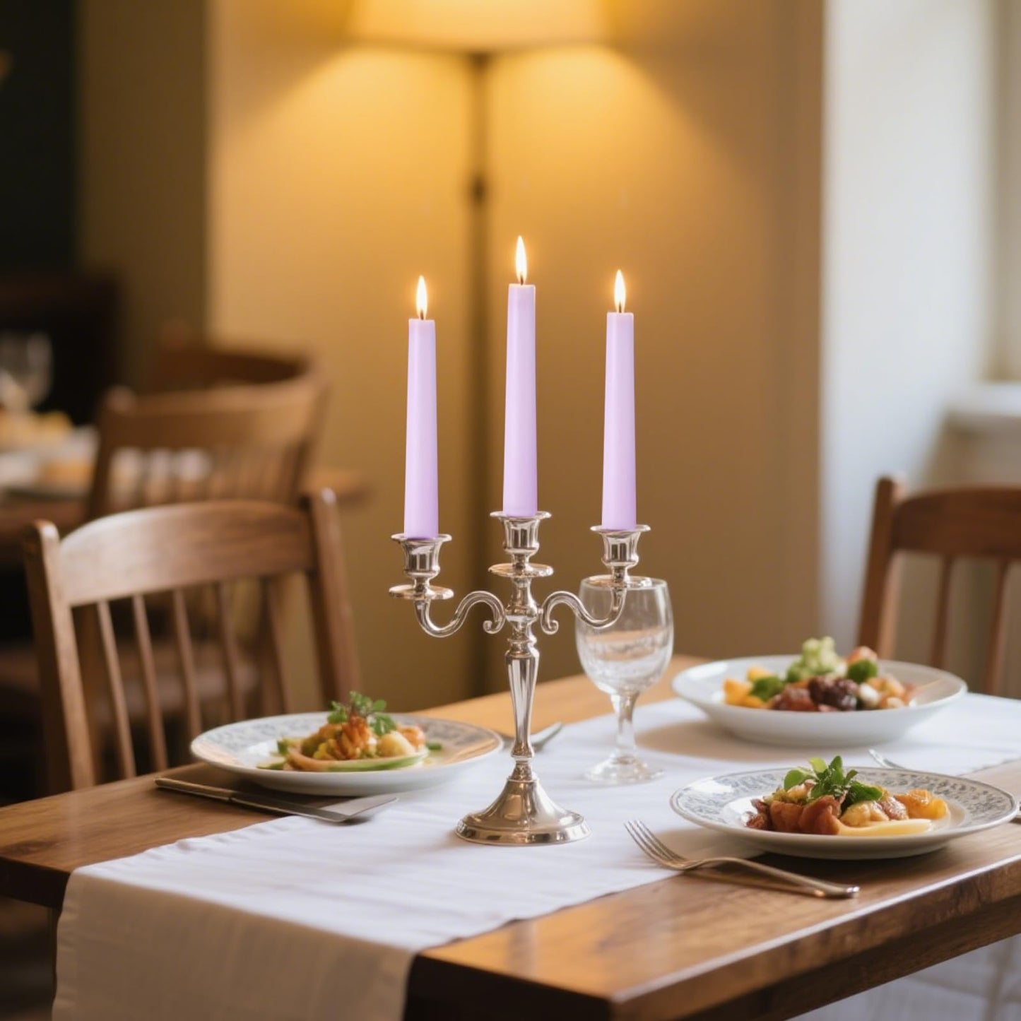 12-Pack Pale Purple Taper Candles, 10 Inch Unscented Dripless Candlesticks, Long-Lasting Burn Time of 6-7 Hours, Perfect for Home Décor, Weddings, and Events
