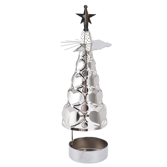 CHEOTIME Spinning Candle Holder with Cup, Rotary Candle Holder Rotating Candlestick Set for Romantic Wedding Christmas Party Home Table Decorations (Heart)