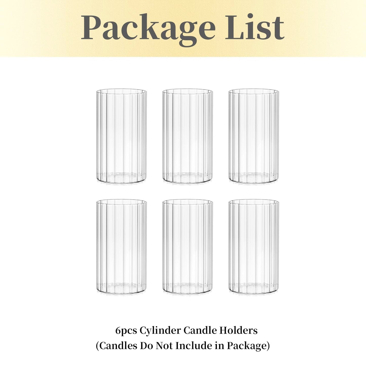 Hewory Glass Hurricane Candle Holder Set of 12, Clear Glass Candle Holders for Pillar Candles Floating Candles, 4 inch Glass Cylinder Hurricane Vases for Centerpieces Wedding Christmas Home Decor