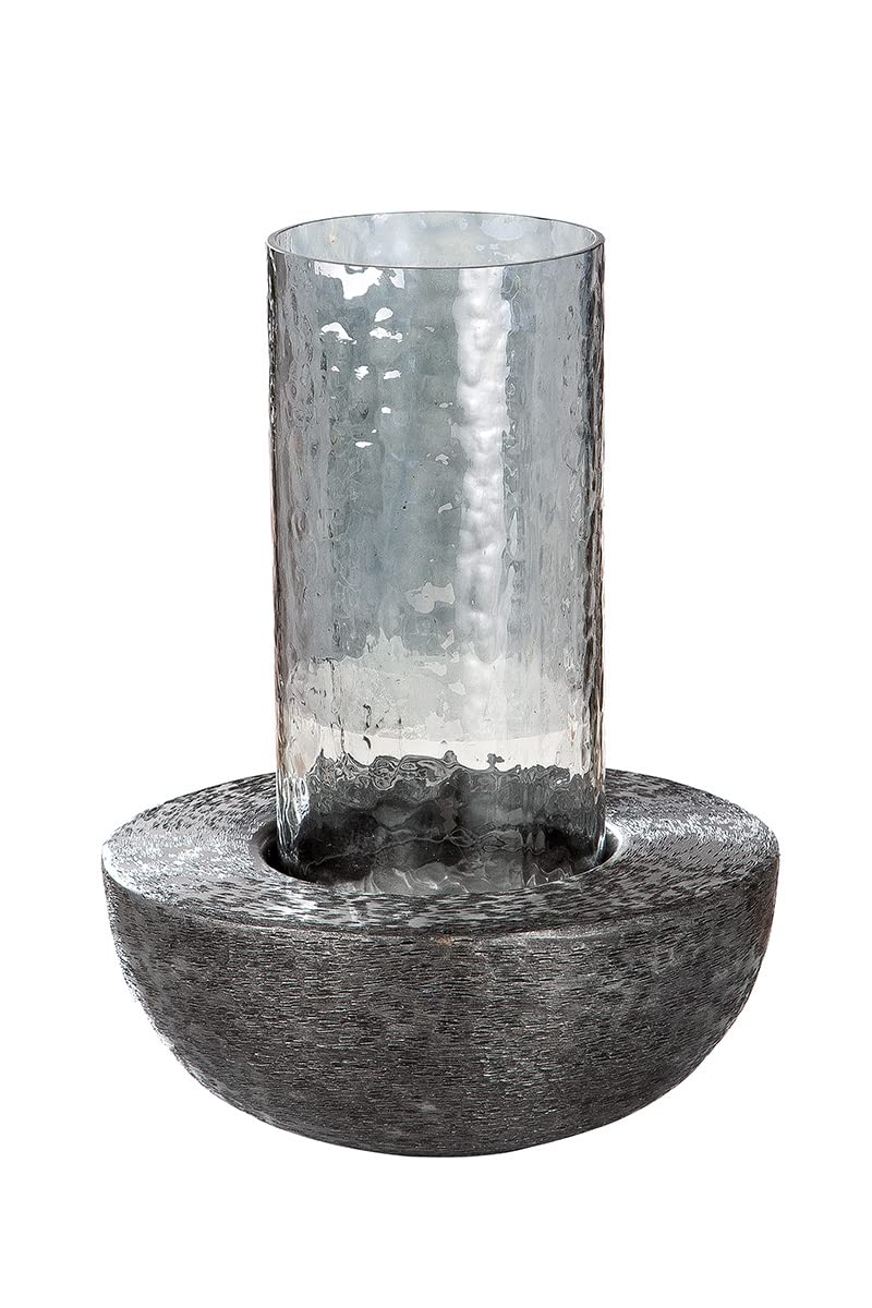GILDE Lantern, Aluminium, Grey, Black, Height 21.5 cm