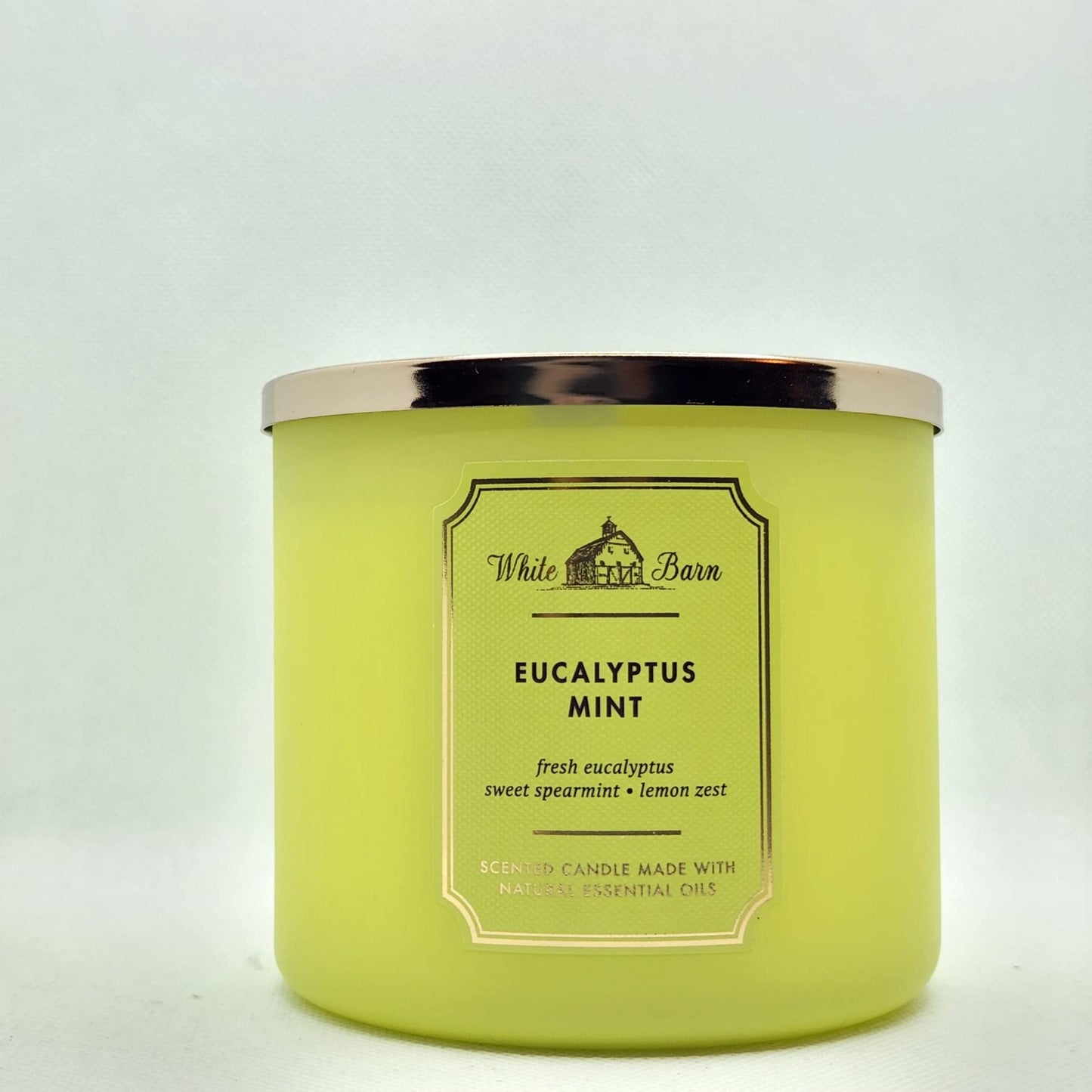 Bath & Body Works, White Barn 3-Wick Candle w/Essential Oils - 14.5 oz - New Core Scents! (Eucalyptus Mint)