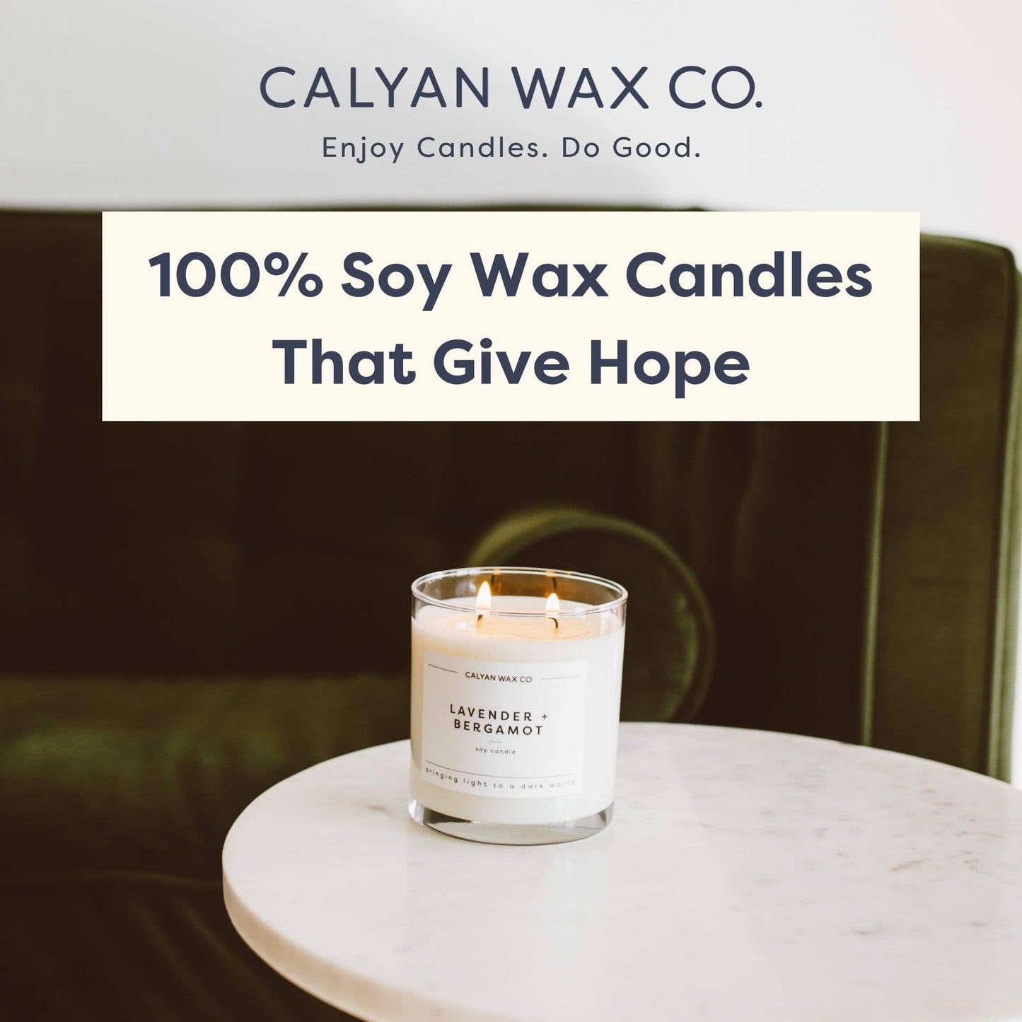 Calyan Wax Co. Palo Santo & Cypress 2 Wick Scented Candle - 37 Hour Burn - Luxury Clean Soy Wax Candles - Long Lasting Large Glass Jar Candle for Home - 8.8oz
