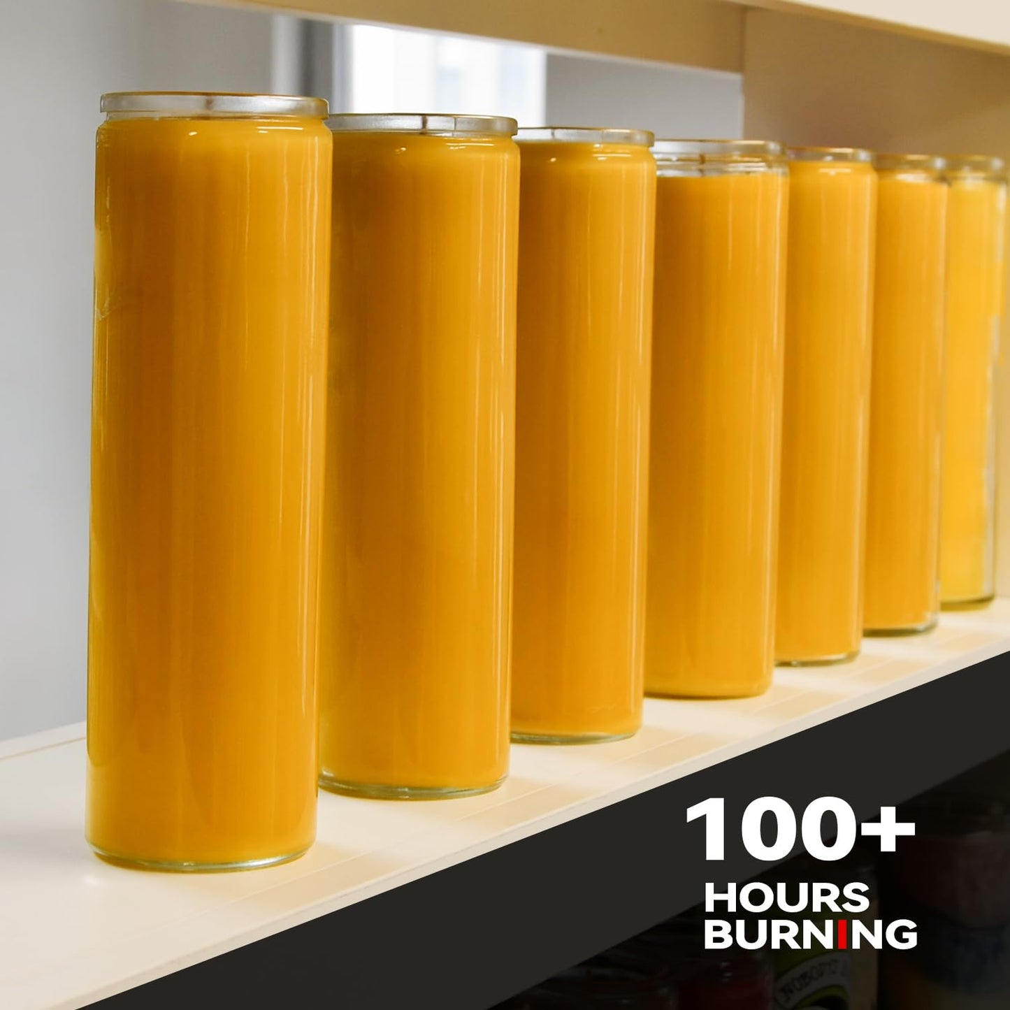 7-Day Pure Beeswax Yartzeit Candle - Unscented Devotional Prayer Candle in Glass Container for Vigils, Prayers, Blessings, Memorial, Yom Kippur & Religious Ceremonies