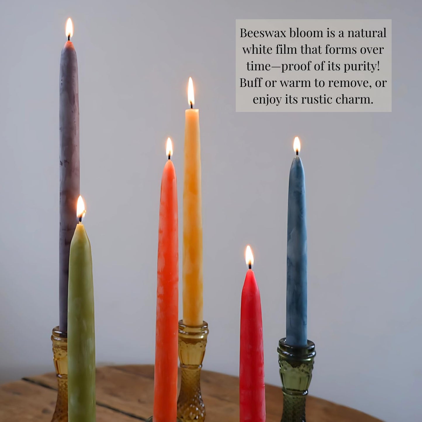 Candlestock Beeswax Taper Candles – Standard 7/8" Diameter, Pure 100% Natural USA Beeswax, Cotton Wick, Dripless, Long-Burning, Handmade in Woodstock, NY- 12 Inches - 1 Pair (2 Candles) - Plum Purple