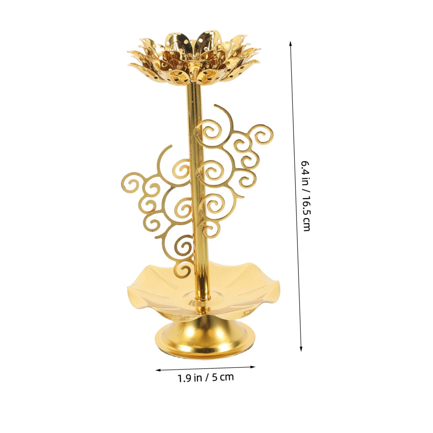 2pcs Antique Lotus Candlestick Holder Butter Lamp Base for Buddha Elegant Design for Home Decor for Festivals and Special Occasions