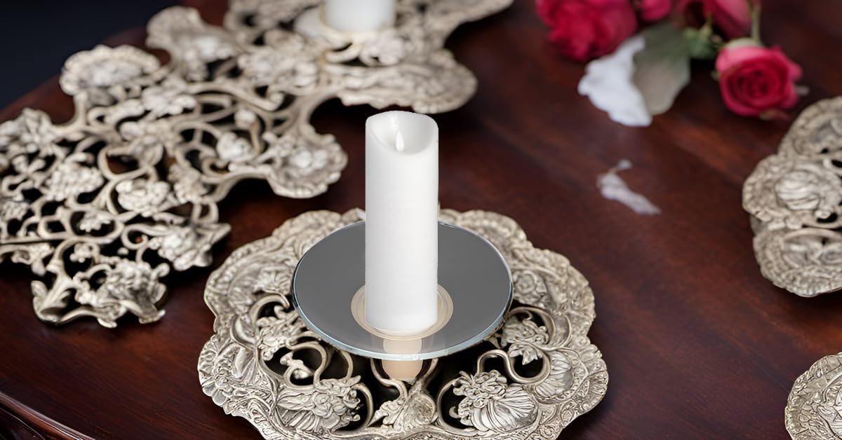 Biedermann & Sons Candle Bobeches (Set of 12), Deep Clear Glass Drip Protectors, 2.75 Inch Diameter, Fits 7/8 Inch Taper Candles, Candle Wax Catcher Rings for Candlesticks and Table Decor