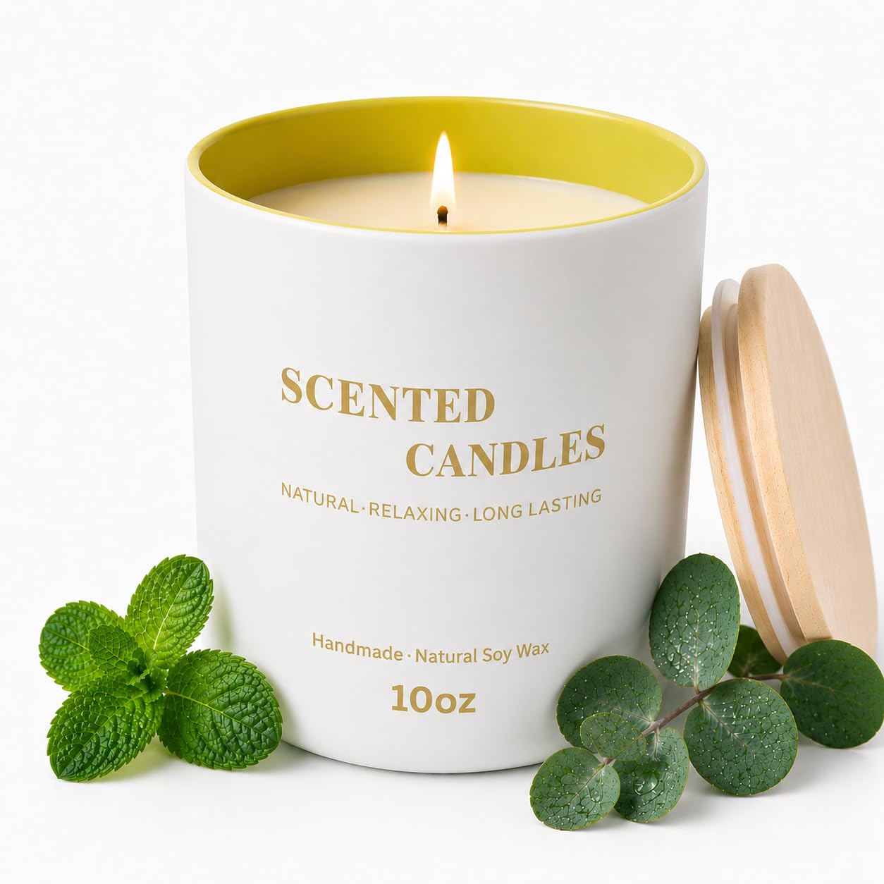 Lanttu Eucalyptus & Mint Scented Candle, 10 oz Natural Soy Wax