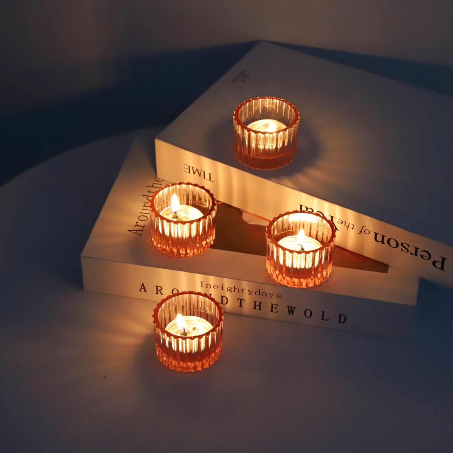 VOHO Pink Candle Holders for Girl Birthday Gifts, 12pcs Tealight Candle Holder for Centerpiece Table Decorations, Glass Candle Holder for Votive Candles & Tea Lights Candles