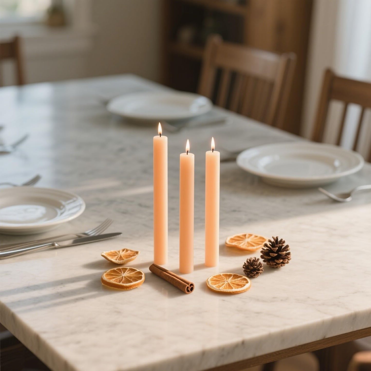 12-Pack Light-Orange Taper Candles, 10 Inch Unscented Dripless Candlesticks, Long-Lasting Burn Time of 7-8 Hours, Perfect for Fall Harvest Halloween Thanksgiving Dinners Parties and Home Décor
