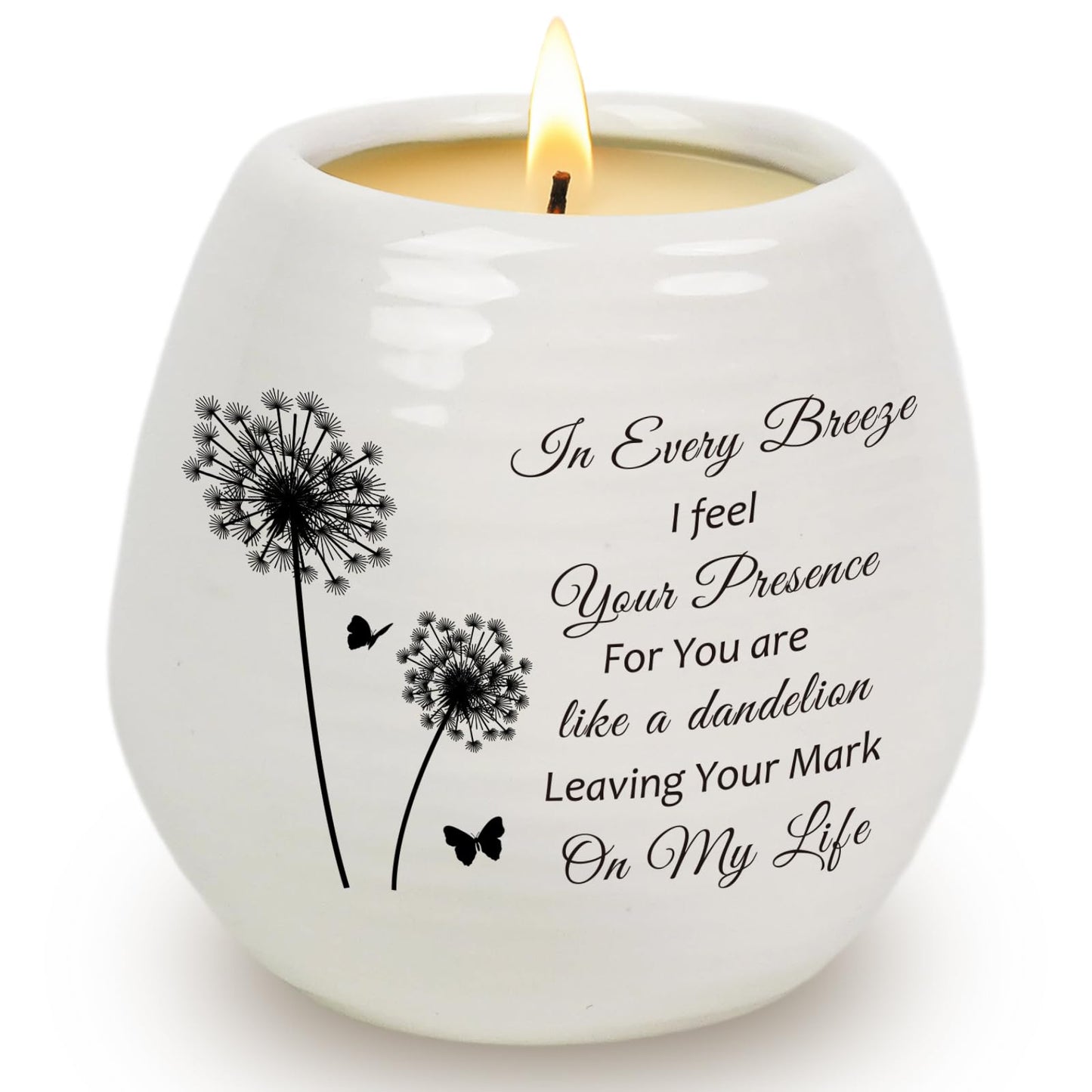 Sympathy Gifts for Loss of Loved One - Dandelion Memorial Candle, 18OZ Lavender Candles in Ceramic Jar, Sympathy/Bereavement/Condolence/Memorial Gifts for Loss of Mother Father Friend