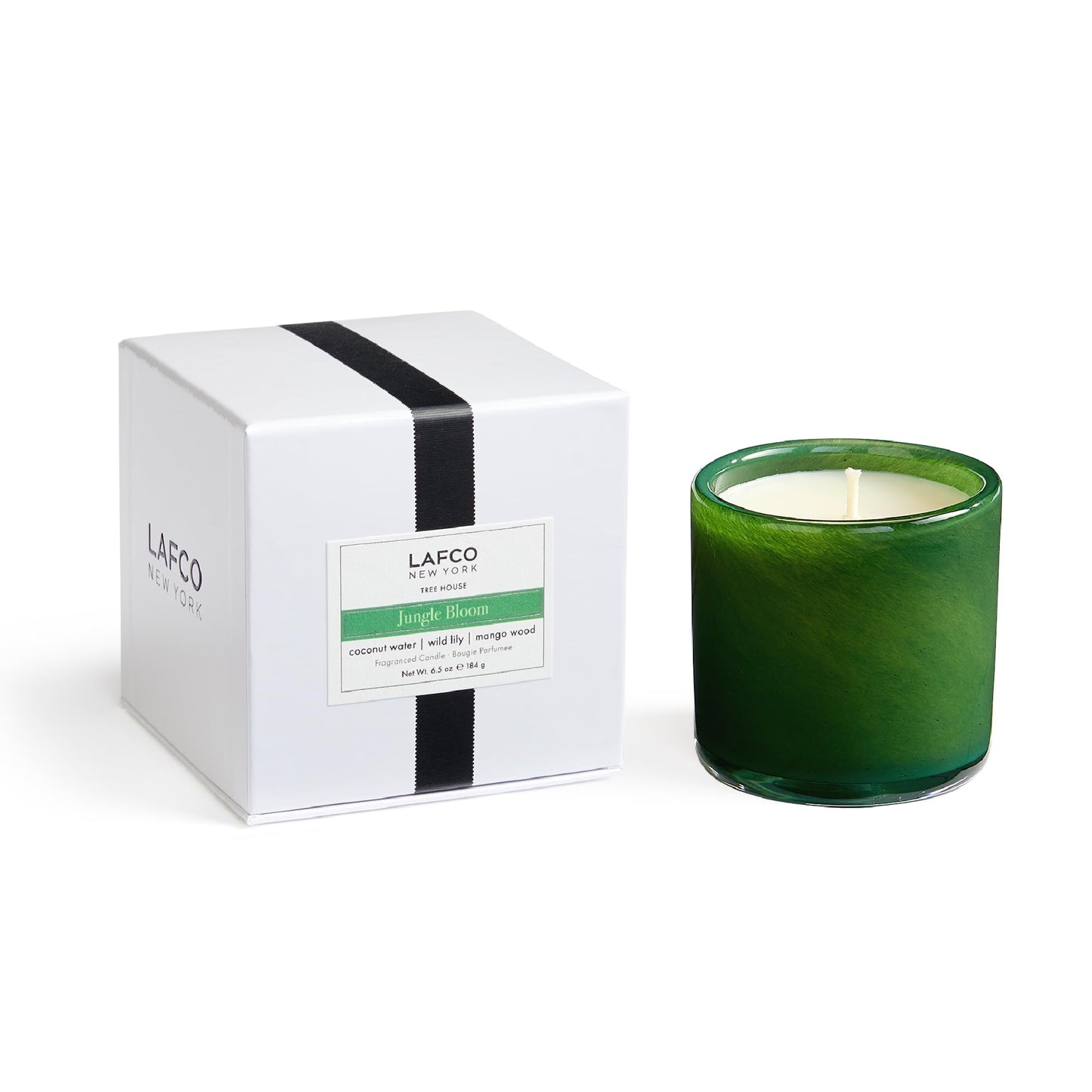 LAFCO New York Classic Candle, Jungle Bloom - 6.5 oz - 50-Hour Burn Time - Reusable, Hand Blown Glass Vessel - Made in The USA